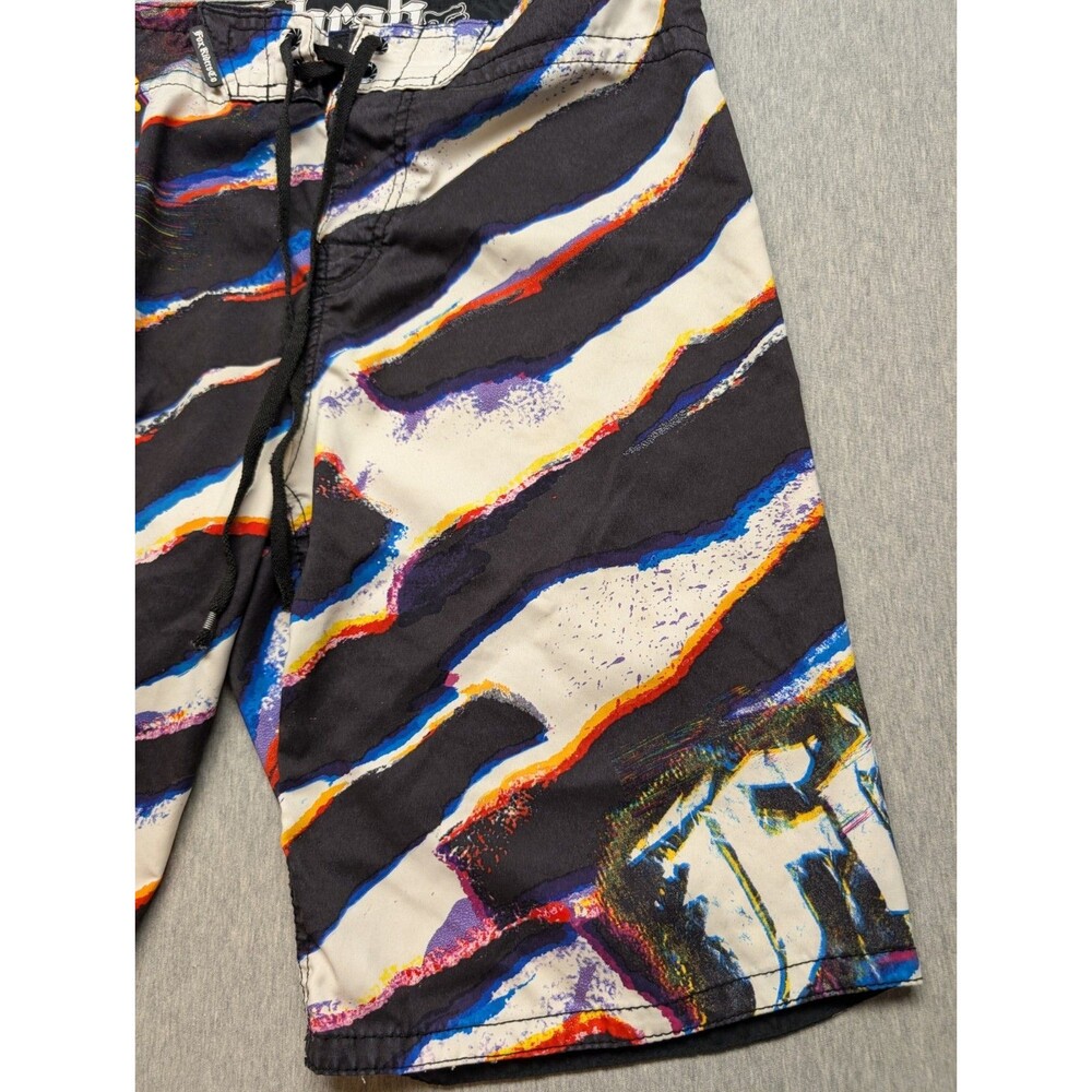 Y2K FOX Board Shorts Cargo Pocket Swim Trunks Mens Size 33 With Bottle Opener - Picture 4 of 9